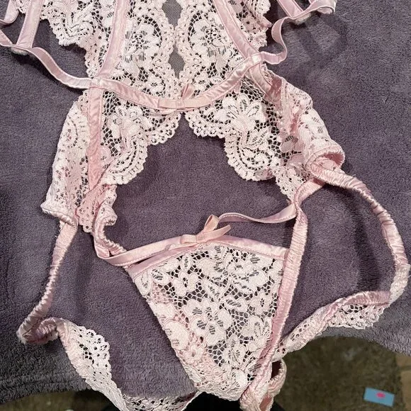 FOR LOVE & LEMONS pink one piece lingerie size XL, designed in Los Angeles - Picture 7 of 7